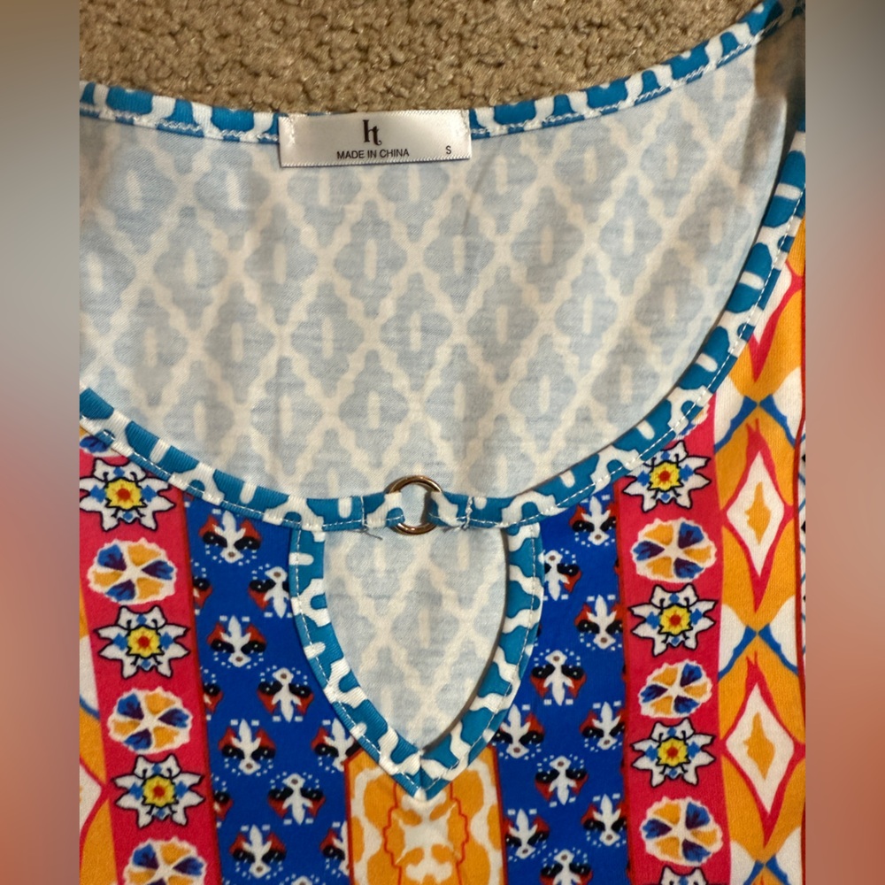 Colorful Geometric Pattern Dress - Picture 2 of 4